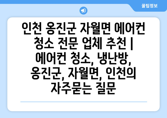 인천 옹진군 자월면 에어컨 청소 전문 업체 추천 | 에어컨 청소, 냉난방, 옹진군, 자월면, 인천