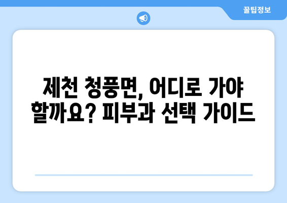 제천 청풍면 피부과 추천| 꼼꼼하게 비교하고 선택하세요! | 피부과, 진료, 후기, 정보