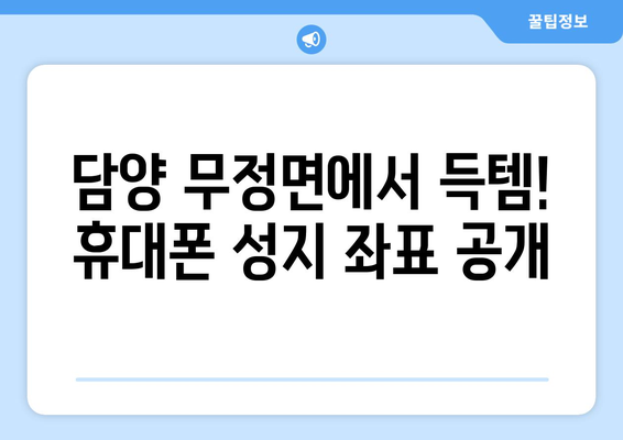 전라남도 담양군 무정면 휴대폰 성지 좌표| 최신 정보와 할인 팁 | 담양, 휴대폰, 성지, 좌표, 할인