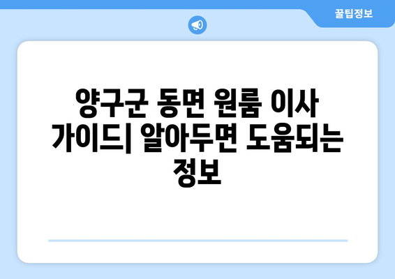 강원도 양구군 동면 원룸 이사 가이드| 지역별 추천 업체 & 비용 정보 | 원룸 이사, 저렴한 이삿짐센터, 양구군 이사