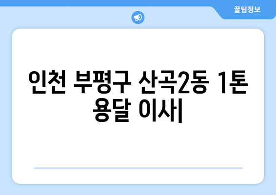 인천 부평구 산곡2동 1톤 용달 이사| 가격 비교 & 업체 추천 | 저렴하고 안전한 이사, 지금 바로 찾아보세요!