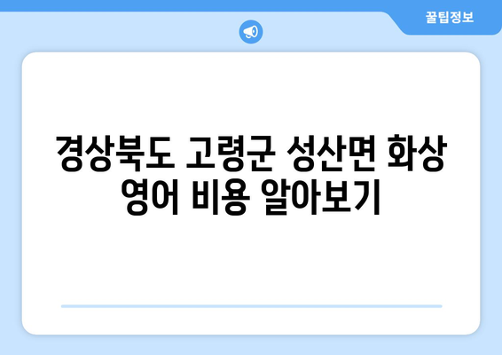 경상북도 고령군 성산면 화상 영어, 비용 얼마나 들까요? | 화상 영어 추천, 가격 비교, 수업료