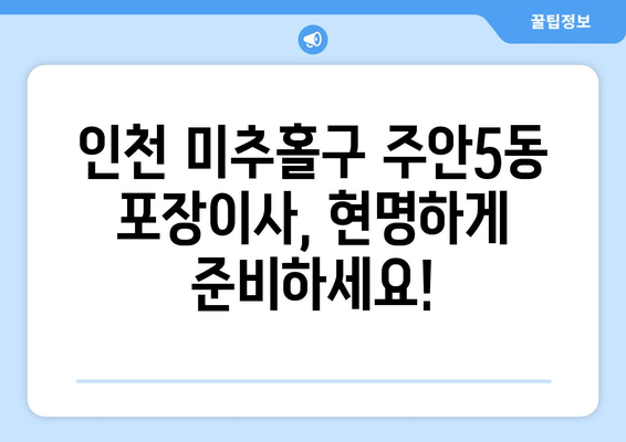 인천 미추홀구 주안5동 포장이사 전문 업체 비교 가이드 | 이삿짐센터 추천, 비용, 후기