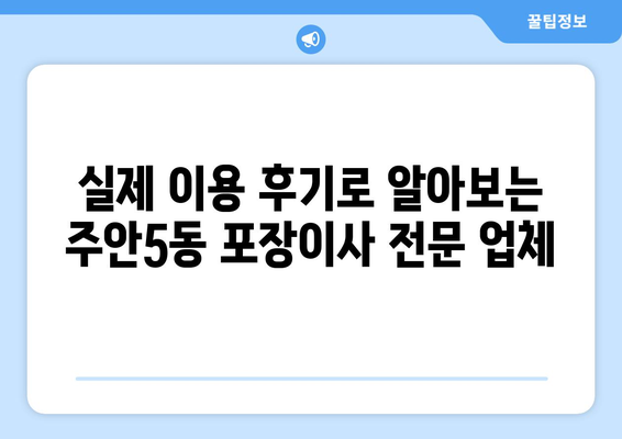 인천 미추홀구 주안5동 포장이사 전문 업체 비교 가이드 | 이삿짐센터 추천, 비용, 후기